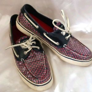 Red & blue Sperry boatshoes